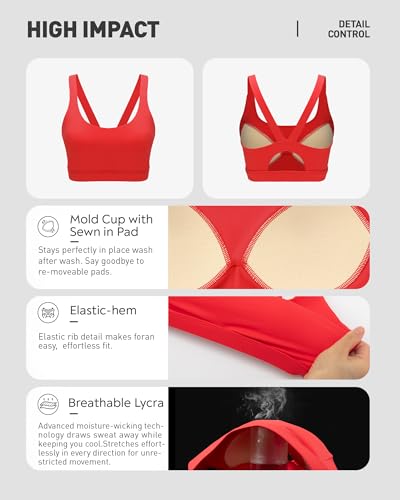 Image of RUNNING GIRL Sports Bras for Women,Light Impact Molded Cup Strap Sports Bra with Sewn in Pads,Best for A-C Cup