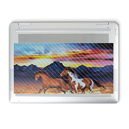Image of MightySkins Carbon Fiber Skin Compatible with HP Spectre x360 14 inch (2022) Full Wrap Kit - Wild Horses | Protective, Durable Textured Carbon Fiber Finish | Easy to Apply | Made in The USA