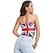 PBJCKAH Women's Sexy Tube Crop Tops UK British Flag Strapless Bandeau Tops for Women Summer Outfits S