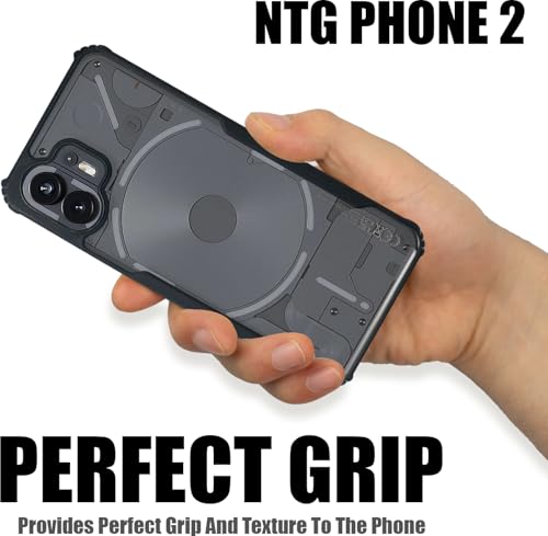 Image of AIBEX Crystal Clear Back Cover Case for Nothing Phone 2 | 360 Degree Protection | Shock Proof Design | Transparent Back Cover Case (PC & TPU, Black Bumper)