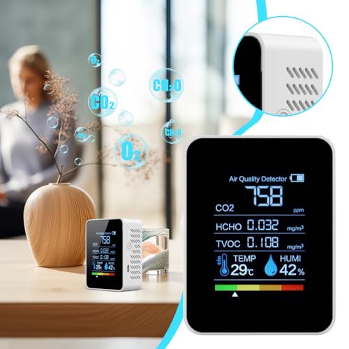 Detector de calidad de aire con pantalla clara y sensor integrado 7