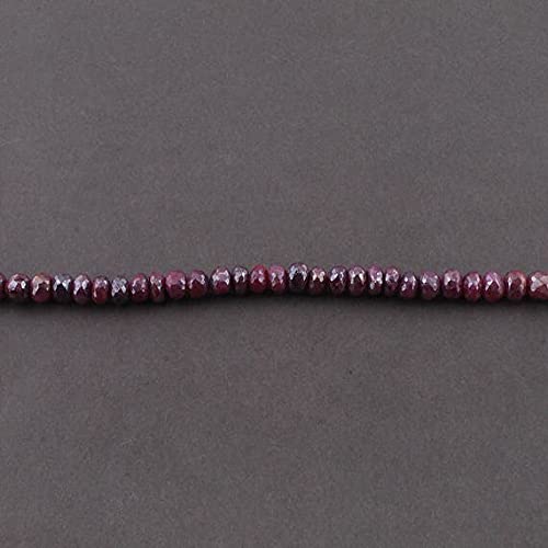 Rondelles de rubis facettées LKBEADS au fini argenté de haute qualité SB2307