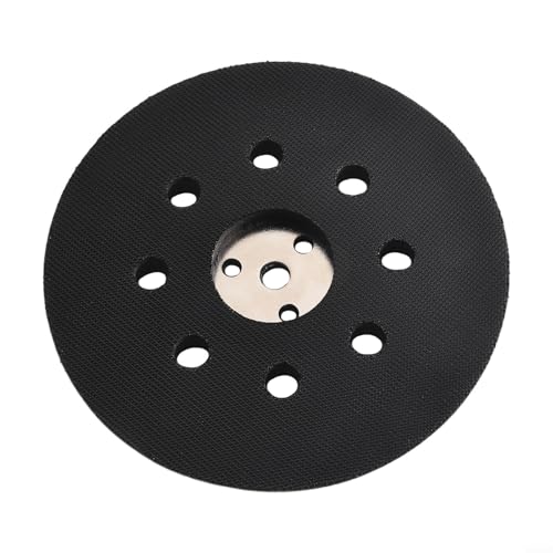 Image of Black Rubber 5 Inch Backing Pad Compatible With For Bosch Rs032 Rs031 Sander Models 1295dp 1295d 1295dh 1295dvs 3107dvs 3725dvs 3725devs Thickened Hard Base For And Discs Easy Screw Fit