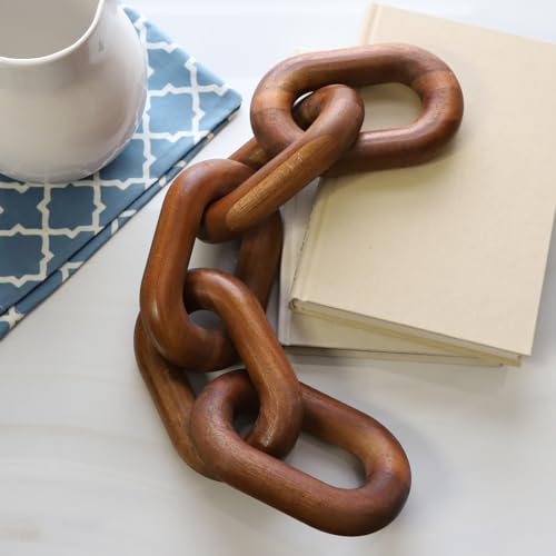 Acacia Wood Chain Link Decorative Object