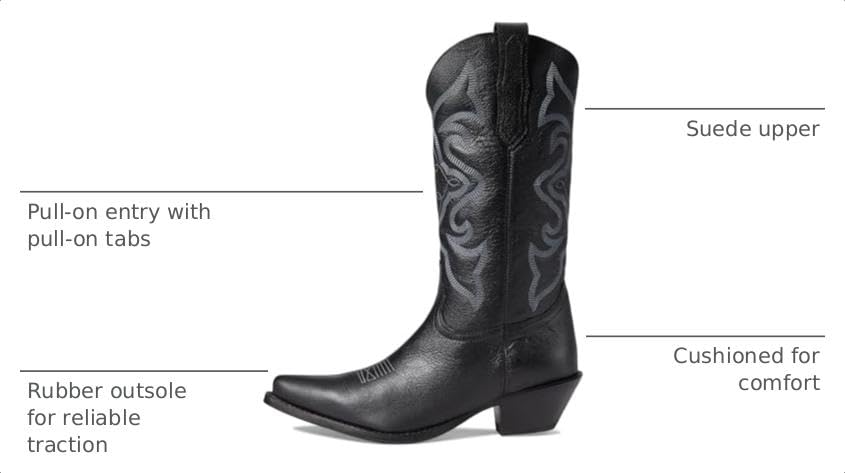 Image of Dingo Womens Out West Embroidered Snip Toe Casual Boots Mid Calf Mid Heel 2-3 inch