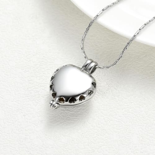 Bijoux de crémation pour cendres collier cœur avec urne cylindrique femme - 2