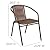 Flash Furniture Lila Modern Rattan Indoor/Outdoor Stackable Dining Chairs, Stacking Rattan Bistro Chairs for Patio or Restaurant, Set of 2, Brown