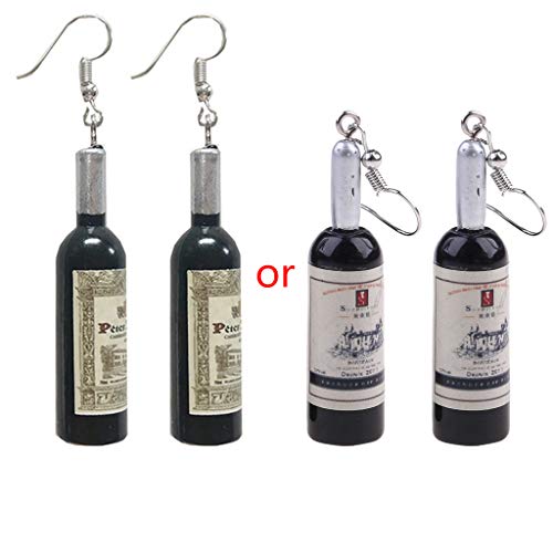 S-TROUBLE Mini Lindo Vaso de Cerveza Botella de Vidrio de Vino Resina Pendiente de Gota joyería de Moda Mujer