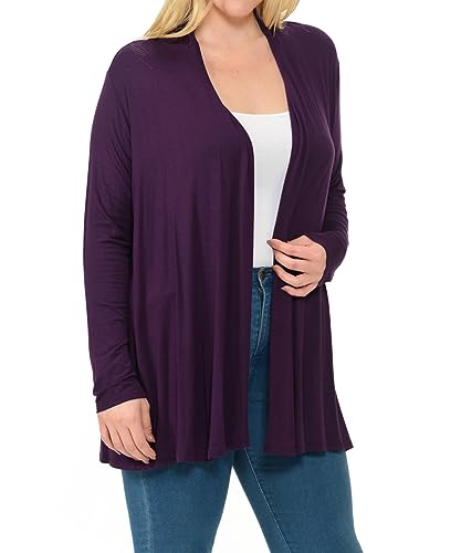 Image of Women's Long Sleeve Jersey Plus Size Cardigan