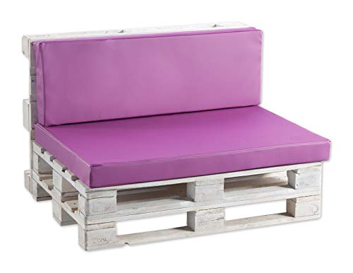 Gutekissen® Cojines para palets Cojines para palets PF (Respaldo 120x50 Suave, Piel sintética Rosa)