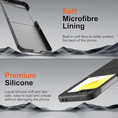 Image of ShieldTech AirGuard Series Back Cover Case for Samsung Galaxy Z Flip6 5G | Microfiber Lining | Airbag Cushion Drop Protection | Silicone Cover Case - Black for Samsung Galaxy Z Flip6 / Flip 6 5G