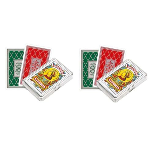 Outletdelocio Pack de 2 Baraja española Guiñote. 40 Cartas. En Estuche de plástico