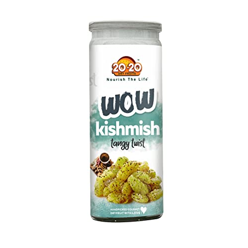 Image of 20-20 Dry Fruits Wow Fresh Raisins Tangy Twist-Kishmish Twist Of Salt &Spices- Big Size (Jar),200 Grams