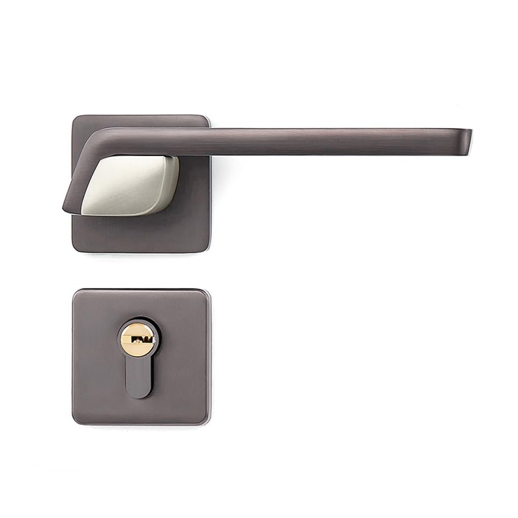 MOBYGKFY Indoor Silent Magnetic Locks Bedroom Door Anti-Theft Split Wooden Handle