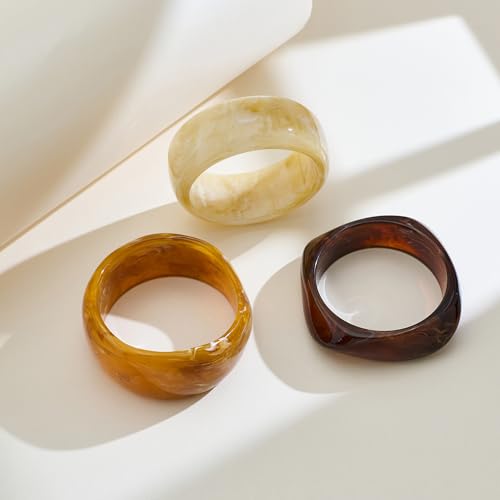 Chunky Resin Bracelet for Women Vintage Tortoiseshell Resin Bangle Bracelets Set Wide Acetate Wristband Acrylic Bracelet Statement Jewelry2