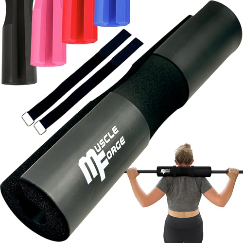 MuscleForge Langhantel Polster mit Nackenschutz - Hip Thrust & Squat Barbell Pad mit 2 Schlaufen - EVA Polster für Langhantel - Barbell Pad für Krafttraining, Fitness Männer & Frauen MuscleForge Langhantel Polster mit Nackenschutz - Hip Thrust & Squat Barbell Pad mit 2 Schlaufen - EVA Polster für Langhantel - Barbell Pad für Krafttraining, Fitness Männer & Frauen