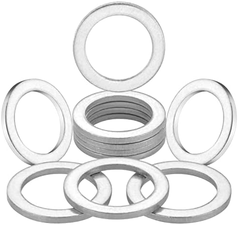 M14 Aluminum Oil Drain Plug Crush Washers Gaskets Fits for Mazda, Replacement for The Part # 9956-41-400, Used for Oil Change, 10 Pack
