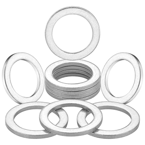 M14 Aluminum Oil Drain Plug Crush Washers Gaskets Fits For Mazda, Replacement For The Part # 9956-41-400, Used For Oil Change, 10 Pack #TOP5