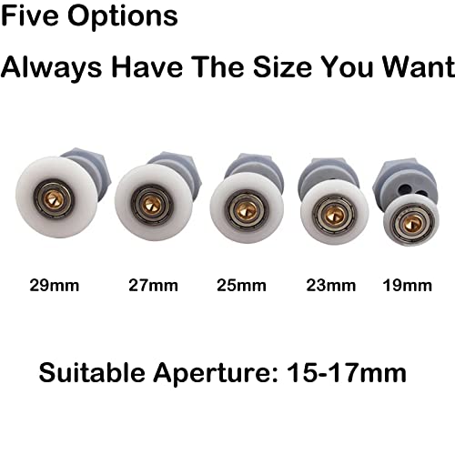 Qikuver 4PCS Shower Door Rollers, Copper Rod Pulley, Strong Load-Bearing Capacity - Image 4