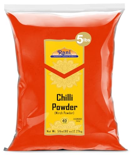 Rani Chilli Powder (Mirchi) Ground Indian Spice 80oz (5lbs) 2.27kg Bulk ~ All Natural | Salt-Free | Vegan | No Colors | Gluten Friendly | NON-GMO | Kosher | Indian Origin
