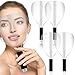 Flutesan 4 PCS Reusable Plastic Face Protector Masks with Sponge Handle for Hair Cutting, Spraying, Makeup Application