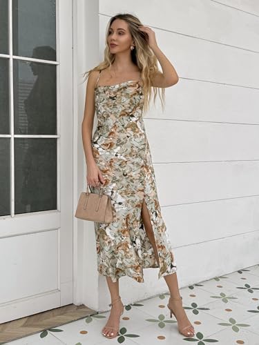 Wedding Guest Dress for Women Spaghetti Strap Satin Slip Cocktail Formal Midi Evening Party Dresses2