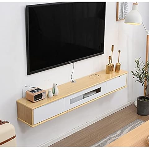 Vendics Tv Cabinet Tv Stands Wall Shelf Floating Shelf Multifunctional Set Top Box Routers Storage Shelves Entertainment Media Console Center Storage Cabinet Unit/C/120Cm Cover