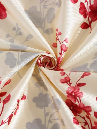 Image of Home Sizzler 2 Pieces Solid Patch Bloom Burst Eyelet Polyester Door Curtains - 7 Feet, Maroon