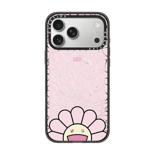 CASETiFY �C���p�N�g iPhone 17 Pro Max �P�[�X [Takashi Murakami Co-lab/MagSafe�Ή�/���^ �y��/�ϏՌ�] - SMILE (PINK) - �N���A �u���b�N