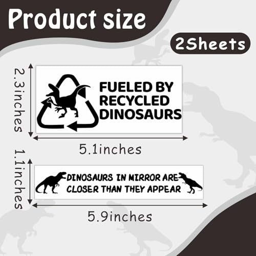 Image of Dinosaurs Car Vinyl Sticker T-Rex Car Bumper Stickers Cute Dino Car Decals Funny Car Bumper Decal for Laptop Car Window Glass Black Dinosaur Quote Letters Sticker for Men Women Adult Kid