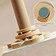 GOMETY 4 in 1 Katzenspielzeug aus Holz Roller 2-lagiger Drehteller Interaktives Katzen Spielzeug hölzernes mit Federn und Katzenminze Bälle, 40cm Katze Sisal Seil Kratzbaum mit hängenden Ball(Large)