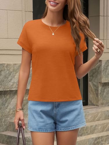 Image of UNCLECAT Womens Crop Tops Loose Fit Cap Short Sleeve Summer Tee | Crew Neck, Solid Color, Graphic, Casual, Going Out, Trendy Outfits, Fashion Clothes, Daily Wear, Work, Vacation