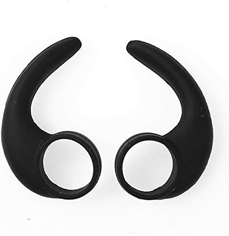 FEESHOW Earbud Earhooks, 5 Pairs Silicone Headphones Earphones Sport Grips Earbuds Fins Wings Adapters Eartips Anti-Drop Ear Hook Black Medium
