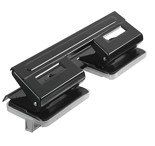 Herlitz 4-Hole Punch with Adjustable Paper Guide - Black