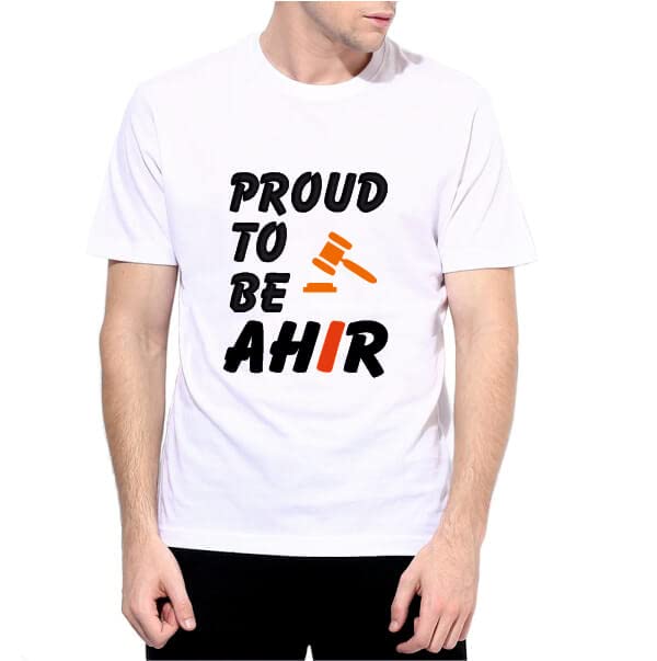 Image of Proud to be Ahir Graphic Printed T-Shirt | Half Sleeve | Round Neck T Shirt | Polyester | Half Sleeve tees