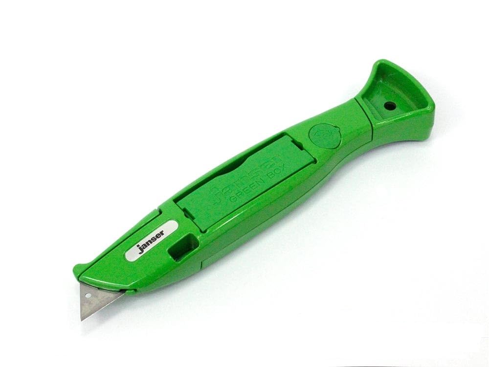 Profi Teppichmesser-Set Janser Green Knife + 20 Haken- & 20 Trapezklingen