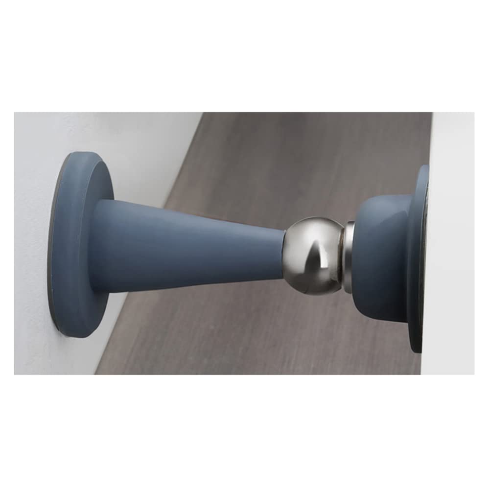 MRKU Tope de Puerta magnético de Silicona con Soporte, para Suelo o Pared, 2 Unidades.