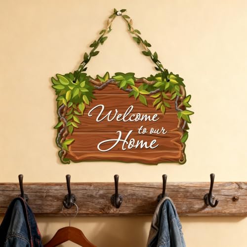 Image of Day Dream Wooden Wall Decor Items | Welcom To Our Home Decor Items for Living Room | Wall Hangings Decoration for Living Room | Door Hanging| Home decorative items