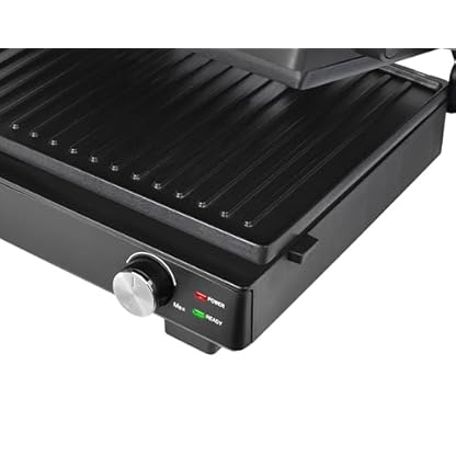 Silva Schneider grill 200 Kontaktgrill | 1500-1800W | Abnehmbare Grillplatten | Stufenlose Temperatureinstellung | 210°C Max | Herausnehmbare Tropfschale, Schwarz – Bild 4