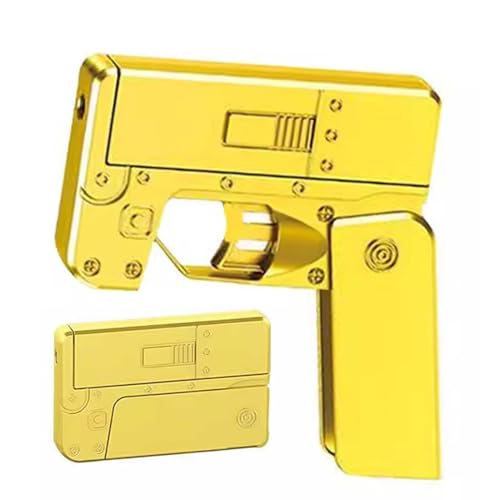 IXPIUZB Pistola Juguete con 28 Balas,Plegable Mini Pistola Fidgetes,Pistola De Juguete con Alcance De 8-10m Modelo De Pistola,Juegos De Interior Y Exterior Regalo