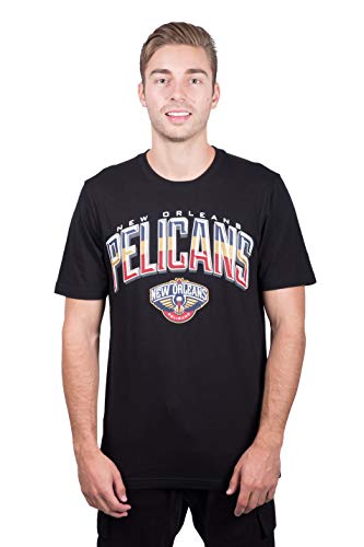Ultra Game NBA New Orleans Pelicans Mens Arched Plexi Short Sleeve Tee Shirt, Black, Medium