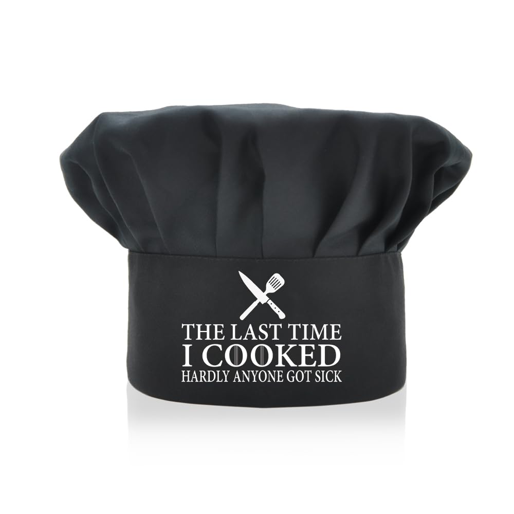 ZBBFSCSB The Last Time I Cooked Funny Chef Hat, Universal Adjustable for Adults, Funny BBQ Cooking Chef Hat for Men, Christmas Father's Day Birthday Gift for Husband Dad Grandpa Brother Nephew