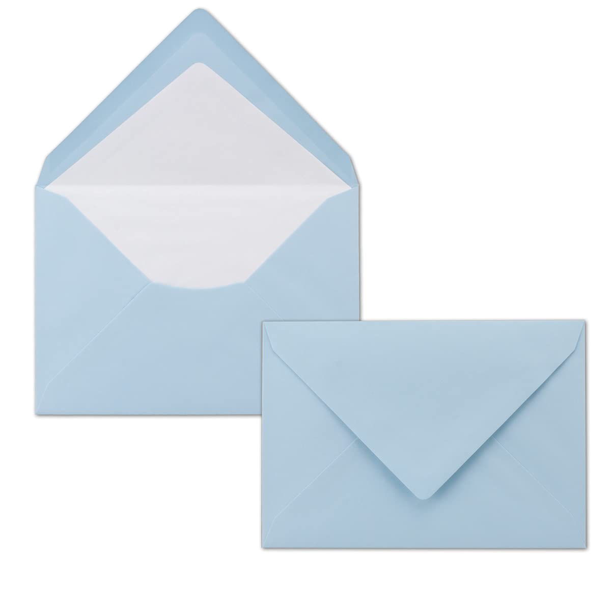 Set di 400 fogli di carta da lettere DIN A4 con buste foderate in formato C6, incollaggio a umido, azzurro (blu)