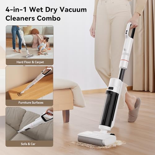 Image of JONR ED20 Pro 4-in-1 Wet Dry Vacuum Cleaner Cordless,17000 Pa Vacuum Suction Power, Self-Cleaning and Automatic Drying with One Click, Intelligent Voice Reminder