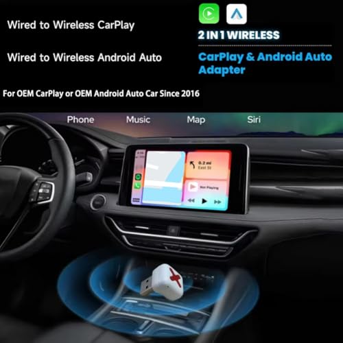 Adaptador inalámbrico CarPlay 2 en 1 para viajes cómodos con Android Auto 5