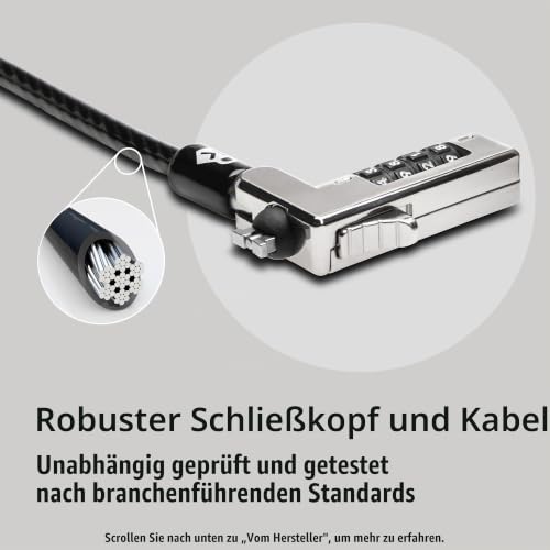 Kensington Laptop Schloss Slim-Kombinationsschloss für ultraflache Laptops & 2-in-1 Geräte mit Nano Sicherheits-Slots… – Ansicht 3