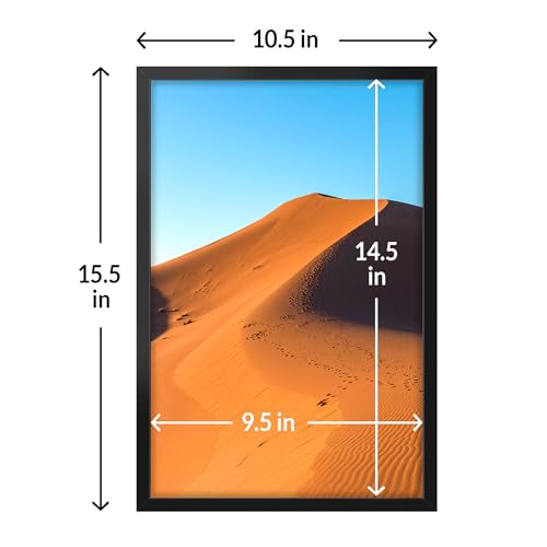 LaVie Home 10x15 Picture Frame for Wall Display, 10x15 Black Picture Frame with HD Plexiglas, 10 x 15 Frame 1 Pack, Display Frame for Vertical or Horizontal, Classic Collection