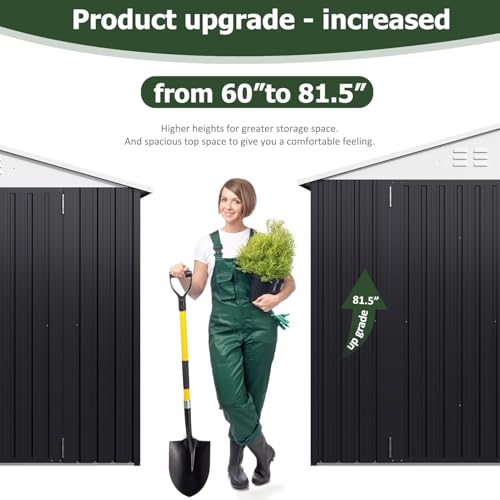 Image of AirWire 10x14 FT Metal Shed, Garden Storage Shed with Updated Frame Structure and Lockable Doors, Outdoor Heavy Duty Tool Sheds for Backyard Garden Patio Lawn, White