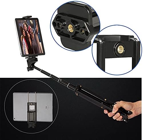 Miniatura 5 de Adaptador universal 2 en 1 de clip para teléfono celular, soporte para trípode, poste monopié, selfie stick compatible con iPad, iPhone Samsung,