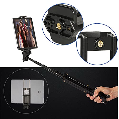 Walway 2 In 1 Universal Tablet Smartphone Tripod Mount Cellphone Clip Adapter Fits On Tripod, Monopod Pole, Selfie Stick Compatible With Ipad Iphone Samsung, Black, Small #TOP4
